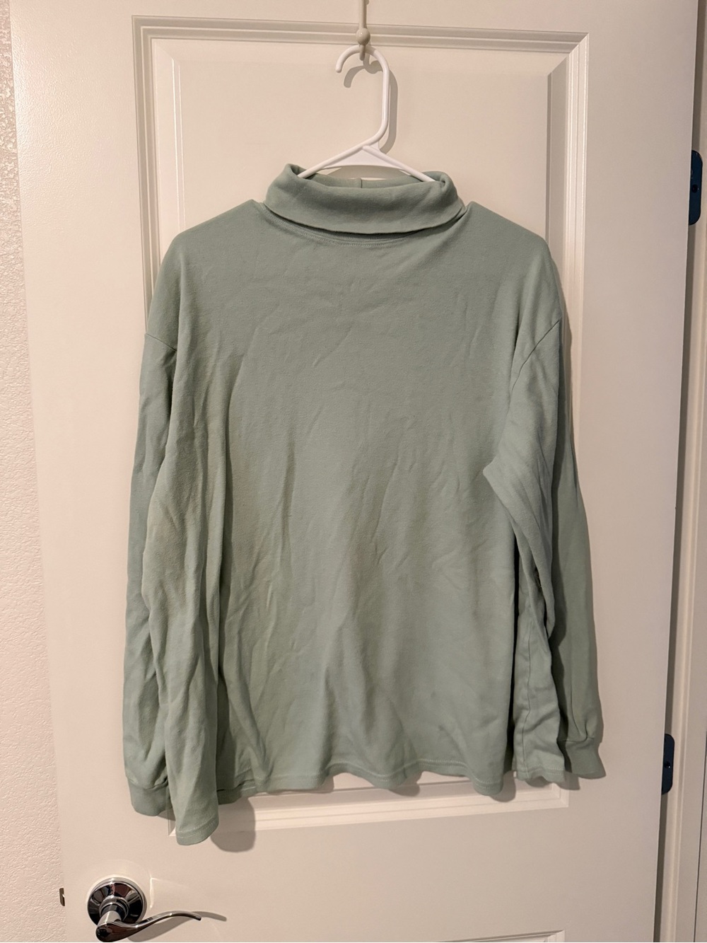 Hanes Women’s Vintage Long Sleeve Turtleneck Shirt - Sage Mint Green Size XL